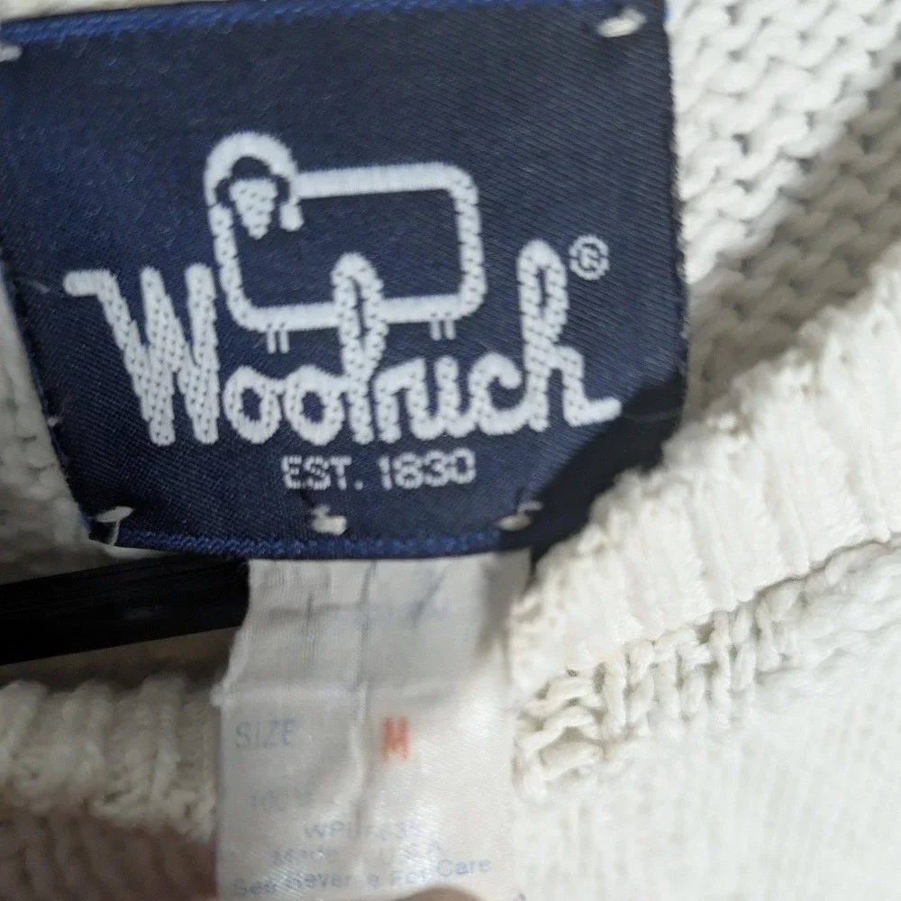 Woolrich Vintage Cotton Knit Sweater‎ Mens Medium Made in USA Preppy Nautical